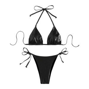 Pleather black bikini size small, medium, or large